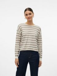 Vero Moda Sweter w kolorze beżowo-kremowym rozmiar: S. Brązowe swetry klasyczne damskie Vero Moda, s, ze splotem, bez kołnierzyka. Za 70.24 zł.