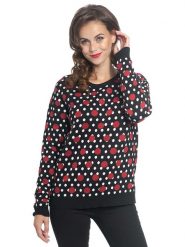 Pussy Deluxe Bluza "Mixed Dotties" w kolorze czarno-czerwono-białym rozmiar: S. Białe bluzy bez kaptura damskie Pussy Deluxe, s, z bawełny. Za 48.28 zł.