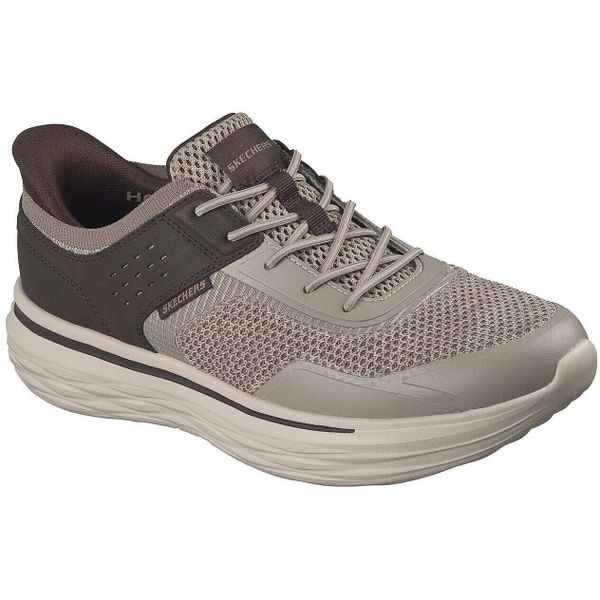 Buty sportowe męskie Skechers Nevarro Tavo. Brązowe buty fitness męskie Skechers, z materiału, bez zapięcia. Za 490.00 zł.