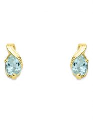 Diamant Exquis Złote kolczyki-wkrętki z akwamarynami rozmiar: onesize. Żółte kolczyki damskie Diamant Exquis, z akwamarynem, złote. Za 588.81 zł.