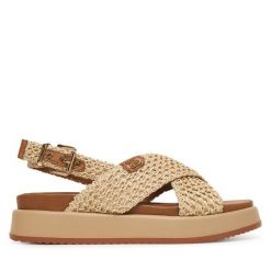 Sandały Tamaris. Brązowe sandały damskie Tamaris, bez wzorów, bez obcasa, na płaskiej podeszwie. Za 329.99 zł.