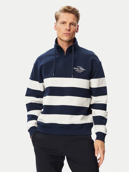 Tommy Hilfiger Bluza Nautical MW0MW43190 Granatowy Regular Fit. Niebieskie bluzy bez kaptura męskie Tommy Hilfiger, m, z bawełny. Za 649.99 zł.