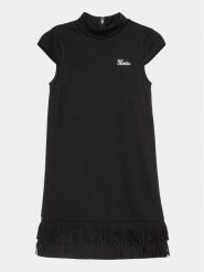 Guess Sukienka codzienna J4RK21 KAUH0 Czarny Regular Fit. Czarne sukienki dziewczęce Guess, z aplikacjami, z syntetyku, bez ramiączek. Za 239.99 zł.