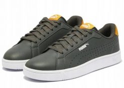 Buty Sportowe Męskie Puma Grounded Perf. Szare buty sportowe na co dzień męskie Puma, z materiału, bez zapięcia, na fitness i siłownię. Za 220.00 zł.