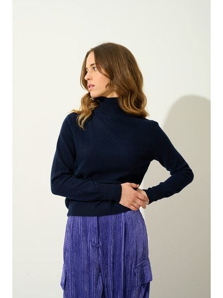 AUTHENTIC CASHMERE Kaszmirowy sweter "Eileen" w kolorze granatowym rozmiar: L. Niebieskie golfy damskie AUTHENTIC CASHMERE, l, bez wzorów, z kaszmiru, bez ramiączek. Za 347.99 zł.