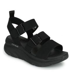Sandały Skechers Model Dlux Walker Retro Cosmos Kolor Czarny. Czarne sandały damskie Skechers, bez wzorów, z syntetyku, bez obcasa. Za 284.35 zł.