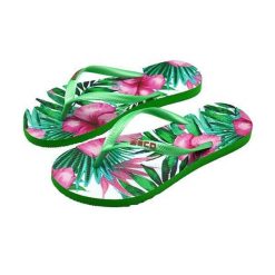 Japonki damskie Beco zielone w kwiaty. Zielone klapki damskie 47 Brand, bez wzorów, bez obcasa. Za 208.99 zł.