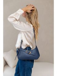 Lia Biassoni Skórzana torebka w kolorze granatowym - 32 x 19 x 6 cm rozmiar: onesize. Niebieskie torebki klasyczne damskie Lia Biassoni, bez wzorów, z materiału, bez dodatków. Za 304.99 zł.