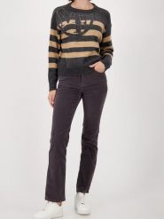 Monari sweter z dzianiny - Ciao Bella Kobiety Sztuczne włókno szary|beżowy, 40. Brązowe swetry klasyczne damskie Monari, z dzianiny, bez kołnierzyka. Za 379.95 zł.