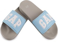 Damskie klapki sportowe miejskie na basen plażę GAP MURPHY. Niebieskie klapki damskie GAP, bez wzorów, z materiału, bez obcasa. Za 79.00 zł.