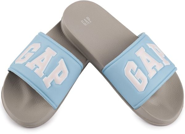 Damskie klapki sportowe miejskie na basen plażę GAP MURPHY. Niebieskie klapki damskie GAP, bez wzorów, z materiału, bez obcasa. Za 79.00 zł.