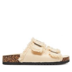 Klapki DeeZee. Brązowe klapki damskie DeeZee, bez wzorów, bez obcasa. Za 149.99 zł.