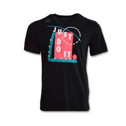 Koszulka sportowa unisex Nike Just Do It Dry z krótkim rękawem. Czarne bluzki sportowe damskie Nike, s, bez wzorów, bez ramiączek. Za 153.00 zł.