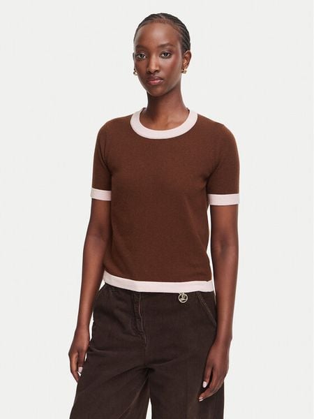 Luisa Spagnoli Sweter Casilda 100505 Brązowy Regular Fit. Brązowe swetry klasyczne damskie Luisa Spagnoli, l, z wełny, bez kołnierzyka. Za 859.99 zł.