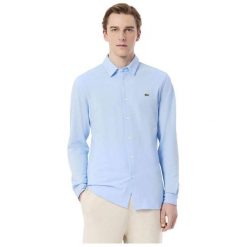 Koszula męska Lacoste. Niebieskie koszule męskie Lacoste, m, bez wzorów, z bawełny, bez kołnierzyka, bez ramiączek. Za 753.99 zł.