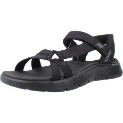 Sandały SKECHERS SLIP-INS GO WALK FLEX Czarny. Czarne sandały damskie Skechers, bez wzorów, z materiału, bez obcasa. Za 259.99 zł.