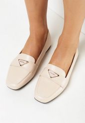 Beżowe Płaskie Mokasyny Loafersy z Delikatną Klamerką Bradlie. Brązowe mokasyny damskie Born2be, z jeansu. Za 64.99 zł.
