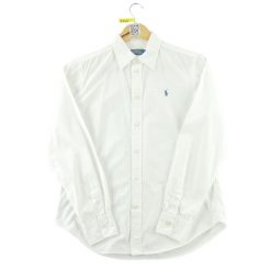 Second life - Koszula damska Polo Ralph Lauren klasyczna biała - Stan dobry. Białe koszule damskie Ralph Lauren, s, bez wzorów, z tkaniny, eleganckie, bez kołnierzyka, bez ramiączek. Za 149.06 zł.