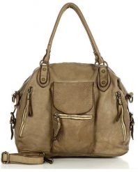 Torba miejska retro MARCO MAZZINI beżowa taupe V189d. Brązowe torebki klasyczne damskie bez wzorów, ze skóry, duże, bez dodatków. Za 529.15 zł.
