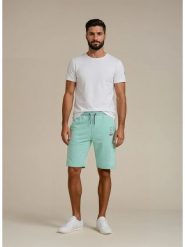 Geographical Norway Bermudy dresowe "Ponakry" w kolorze miętowym rozmiar: XXL. Zielone szorty męskie Geographical Norway, bez wzorów, z dresówki. Za 82.99 zł.