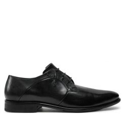 Półbuty Bugatti. Czarne buty wizytowe męskie Bugatti, bez zapięcia. Za 409.99 zł.