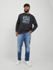 JACK & JONES PLUS Bluza w kolorze czarnym rozmiar: XXL. Czarne bluzy bez kaptura męskie JACK & JONES PLUS, xxl, z bawełny. Za 57.33 zł.