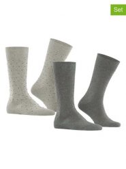 ESPRIT Skarpety (2 pary) "Fine Dot" w kolorze szaro-jasnoszarym rozmiar: 39-42. Szare skarpetki męskie Esprit, bez wzorów, ze splotem. Za 26.99 zł.