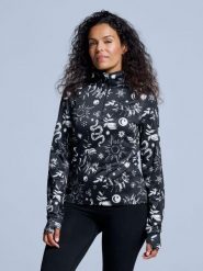 Bluza narciarska - Damska - Cabin Life - Czarny wielokolorowy. Czarne bluzy bez kaptura damskie POEDERBAAS, xl, z elastanu. Za 242.82 zł.