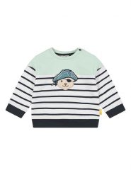 Steiff Bluza w kolorze miętowo-biało-czarnym rozmiar: 74. Białe bluzy i bluzki niemowlęce Steiff, z aplikacjami, bez ramiączek, bez kaptura. Za 70.24 zł.