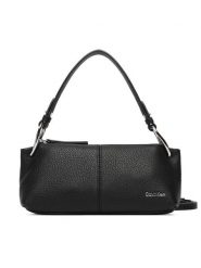 Calvin Klein Torebka Slouchy Leather Small Conv Bag LV04F3659G Czarny. Czarne torebki klasyczne damskie CALVIN KLEIN, bez wzorów, ze skóry, bez dodatków. Za 749.99 zł.