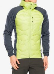 Kurtka hybrydowa Peak Performance Helium Down Hybrid Hood. Zielone kurtki męskie Peak Performance, l, bez wzorów, z elastanu, bez kaptura. Za 791.99 zł.