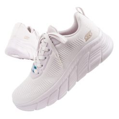 Buty sportowe sneakersy damskie Skechers Bobs B Flex. Fioletowe buty sportowe na co dzień damskie Skechers, bez wzorów, trekkingowe. Za 219.99 zł.