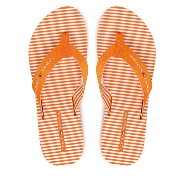 Japonki Tommy Hilfiger. Brązowe klapki damskie Tommy Hilfiger, bez wzorów, bez obcasa. Za 169.99 zł.