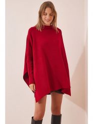Happiness Istanbul Sweter w kolorze czerwonym rozmiar: onesize. Czerwone golfy damskie Happiness Istanbul, bez wzorów, z wełny, bez ramiączek. Za 84.12 zł.