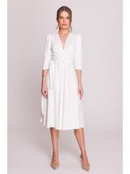 Stylove Sukienka w kolorze kremowym rozmiar: L. Brązowe sukienki damskie Stylove, l, bez wzorów, bez kołnierzyka, bez ramiączek, midi. Za 281.10 zł.