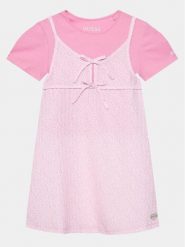 Guess Sukienka codzienna J4GK20 K8GF0 Różowy Regular Fit. Czerwone sukienki dziewczęce Guess, z aplikacjami, z bawełny, bez ramiączek. Za 199.99 zł.