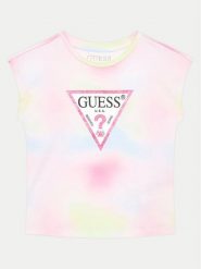 Guess T-Shirt K4YI09 K6YW3 Kolorowy Boxy Fit. Koszulki dziewczęce Guess, z aplikacjami, z bawełny, bez ramiączek. Za 69.99 zł.
