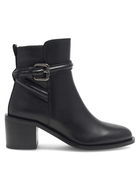 Gino Rossi Botki CHIERI-36089 Czarny. Czarne botki damskie Gino Rossi, ze skóry, bez obcasa, na słupku, bez zapięcia. Za 429.99 zł.