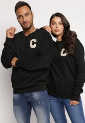 Czarna Bluza Zakładana Przez Głowę z Ozdobną Naszywką Aweara. Czarne bluzy bez kaptura męskie Born2be, l, z polaru. Za 84.99 zł.