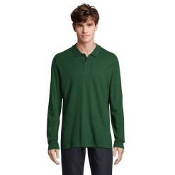 Męska Koszulka Polo Perfect Plain Pique Z Długim Rękawem. Zielone koszulki polo męskie SOL'S, m, bez wzorów, bez ramiączek. Za 94.99 zł.