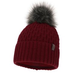 Czapka Zimowa Damska z Pomponem Bordowa. Czerwone czapki zimowe damskie Molly, z materiału. Za 59.00 zł.