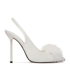 Szpilki Eva Minge. Białe szpilki Eva Minge, bez wzorów, bez obcasa. Za 479.99 zł.