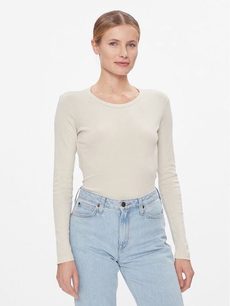 United Colors Of Benetton Bluzka 3GA2E16F9 Beżowy Regular Fit. Brązowe bluzki damskie United Colors Of Benetton, xs, bez wzorów, z bawełny, bez ramiączek. Za 79.99 zł.