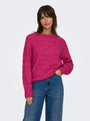 ONLY Sweter w kolorze różowym rozmiar: S. Różowe swetry klasyczne damskie Only, s, z wełny, bez kołnierzyka. Za 70.24 zł.