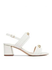 Lasocki Sandały CEO-6A9957-25 Biały. Białe sandały damskie Lasocki, bez wzorów, ze skóry, bez obcasa, na słupku. Za 229.99 zł.