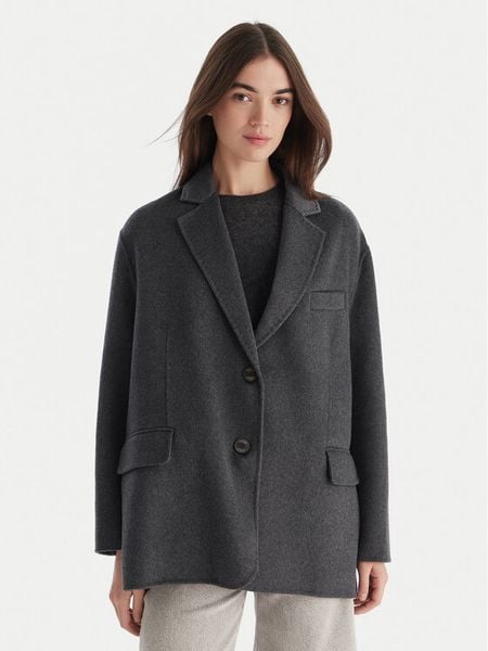 ViCOLO Płaszcz wełniany TF0005 Szary Regular Fit. Szare płaszcze damskie ViCOLO, xs, bez wzorów, z syntetyku. Za 909.99 zł.