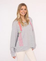 Zwillingsherz Bluza "Smile" w kolorze szarym rozmiar: L/XL. Szare bluzy z kapturem damskie Zwillingsherz, l, z bawełny. Za 228.38 zł.