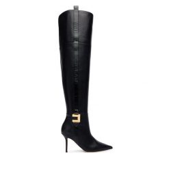 Kozaki Elisabetta Franchi. Czarne kozaki damskie Elisabetta Franchi, bez obcasa, na szpilce. Za 4,329.00 zł.