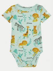 Coccodrillo Body dziecięce WC4412204USB Zielony. Zielone body niemowlęce COCCODRILLO, bez wzorów, z bawełny, bez ramiączek. Za 39.99 zł.