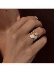 Eclat d'Argent Pozłacany pierścionek z cyrkoniami rozmiar: 58. Żółte pierścionki damskie Eclat d'Argent, z cyrkonią, pozłacane. Za 211.81 zł.